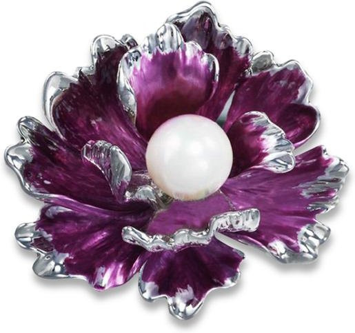YIRAN Jewelry Brosche, Blume, Rot Emaille, Pfingstrose, Damen - Bild 1