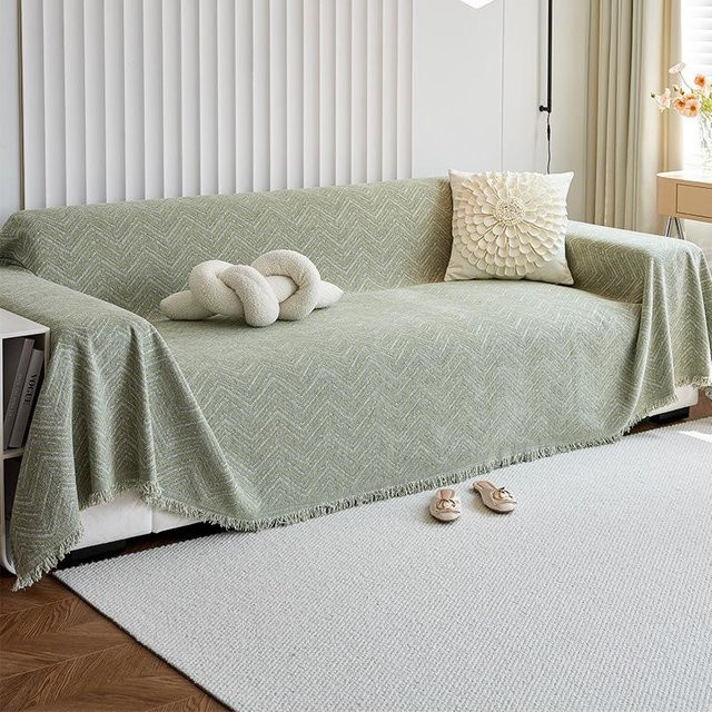 Super Six Sofaüberwurf aus Chenille mit Streifenmuster, rutschfest, B/B: 180 x 130 cm - Bild 1