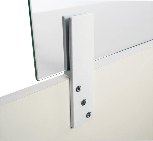 Skyscope Thekenhalter aus Aluminium für 6 mm ESG-Glas in Weiß matt - Bild 1