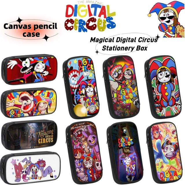 Bandai Magic Number Circus Cartoon Anime Personalisiertes Canvas-Federmäppchen für Kinder in Mehrfarbig - Bild 1