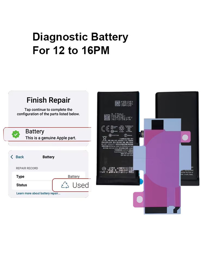 OEM Diagnose Original-Akku für Apple iPhone 12, 13, 14 und 15 Serien in Schwarz - Bild 6
