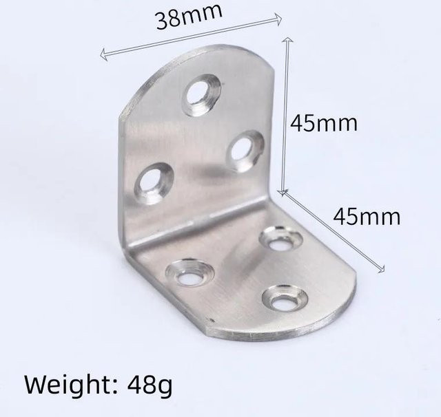 4er-Set L-Form Eckwinkel Verbinder aus Edelstahl in Silber von Yiran Furniture zur Möbelbefestigung - Bild 1