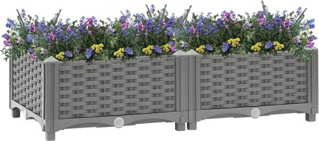 vidaXL Hochbeet aus Polypropylen B/H/T: 80 x 23 x 40 cm - Bild 1