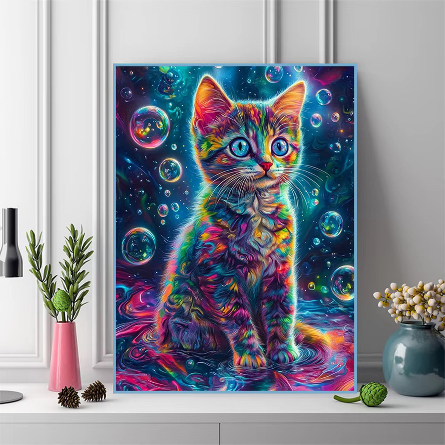 Evershine Diamant-Malerei Katze Bastelset für Kinder in Multicolour, B/H: 30 x 20 cm - Bild 3