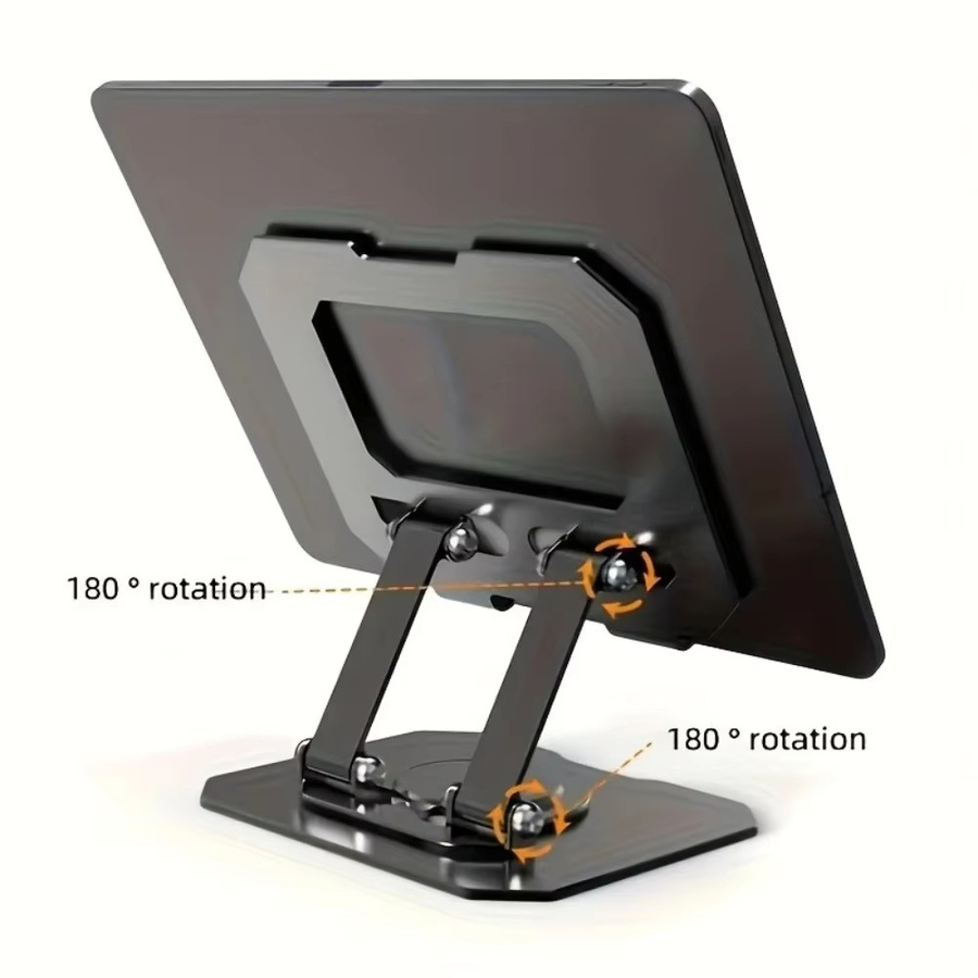 Universal Tablet-Ständer 360 Grad drehbar und verstellbar, Desktop-Halter für iPhone, Samsung, Xiaomi und Huawei, Schwarz - Bild 5