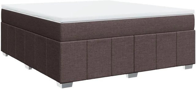 vidaXL Boxspringbett Hybrid mit Matratze und Taschenfederkern, Dunkelbraun und Weiß, B/T/H: 180 x 200 cm - Bild 1