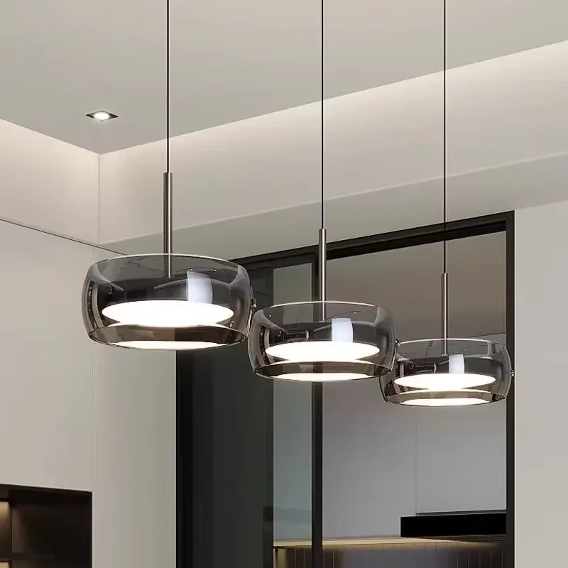 CETANT LED Glas-Pendelleuchte in Transparent, moderne Ring-Pendelleuchte mit warmweißem Licht für Wohnzimmer und Schlafzimmer - Bild 3