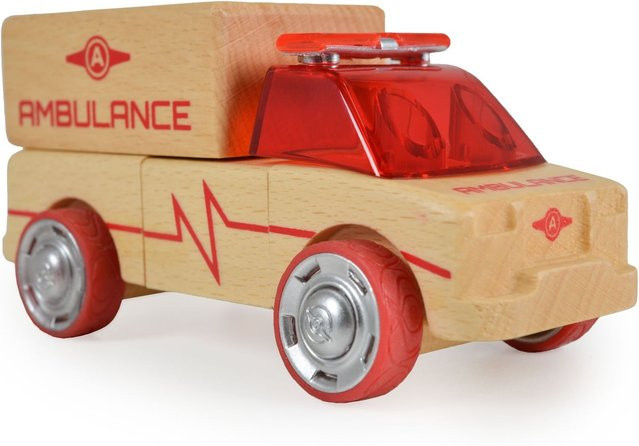 Moni Holzautos Einsatzwagen 3er Set Mini bunt ab 3 Jahren - Bild 1