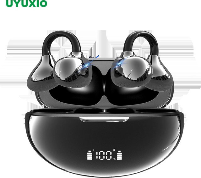 UYUXIO Kabellose Open-Ear-Kopfhörer Bluetooth 5.4 Clip-on-Ohrhörer in Schwarz für Sport und Training - Bild 1