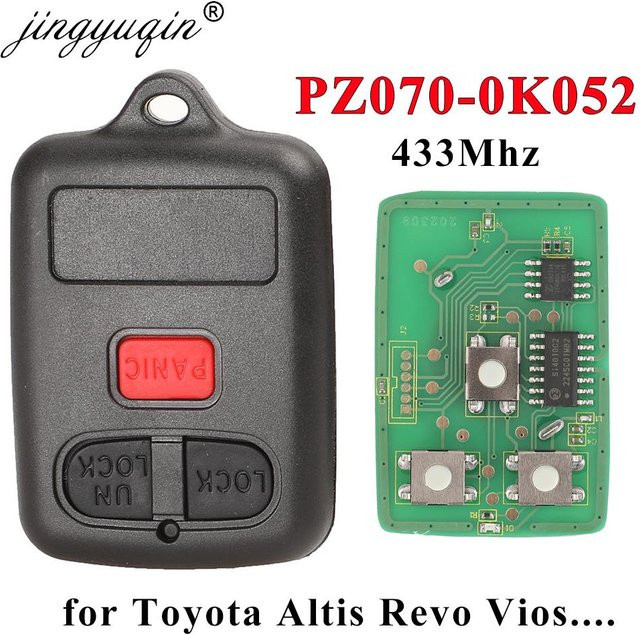 Jingyuqin PZ070-0K052 Fernbedienung mit 3 Tasten für BYD und Toyota Altis Revo Vios, 433MHz, Schwarz - Bild 1