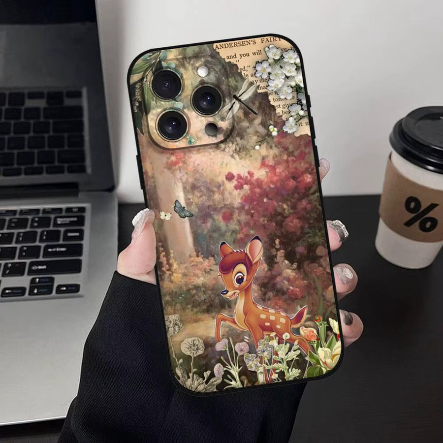 B-Bambi Cartoon Handyhülle für iPhone 11 bis 17 Pro Max Plus Mini aus weichem TPU in Multicolour - Bild 6
