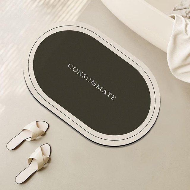 Rutschfeste und schnelltrocknende Badezimmer Bodenmatte von Yiran Furniture in Schwarz, B/B: 40 x 60 cm - Bild 1