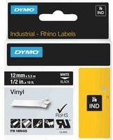 Dymo Rhino IND Original Beschriftungsband aus Vinyl, Farbe Schwarz mit weißer Schrift, Breite: 12 mm, Länge: 5,5 m - Bild 2