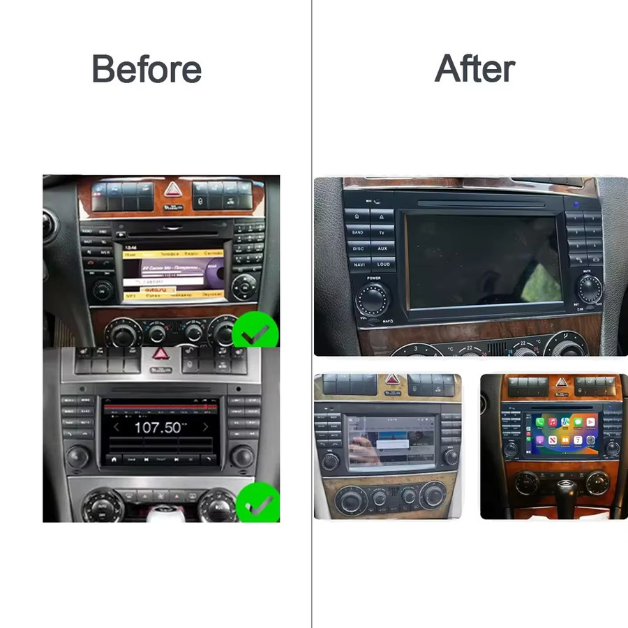 Sadocom Android 13 Multimedia Autoradio mit 4G LTE, 8GB RAM und 128GB ROM für Mercedes Benz W203 W209 W219 W463 (2004 - 2011), Schwarz - Bild 2