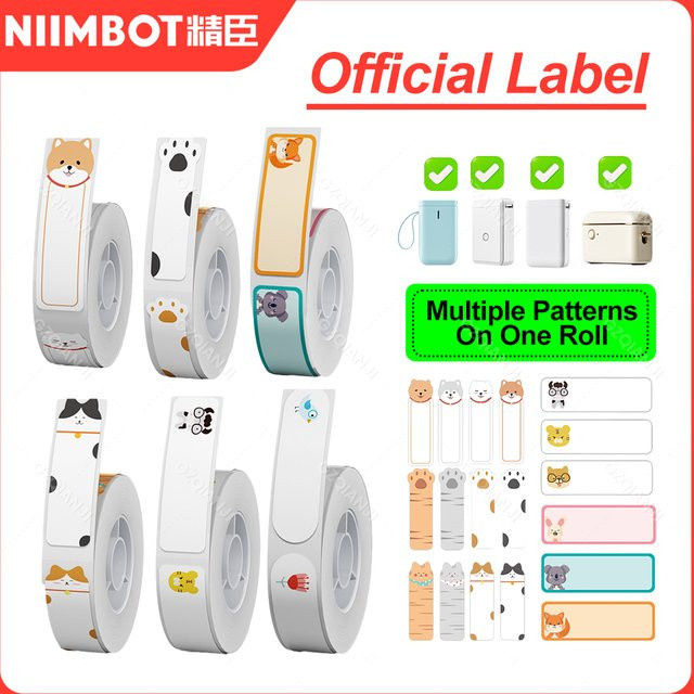 Niimbot Thermo Etikettenpapier mit Blumenmuster, wasserfeste Aufkleber für D110, D11 und D101, Mehrfarbig - Bild 1