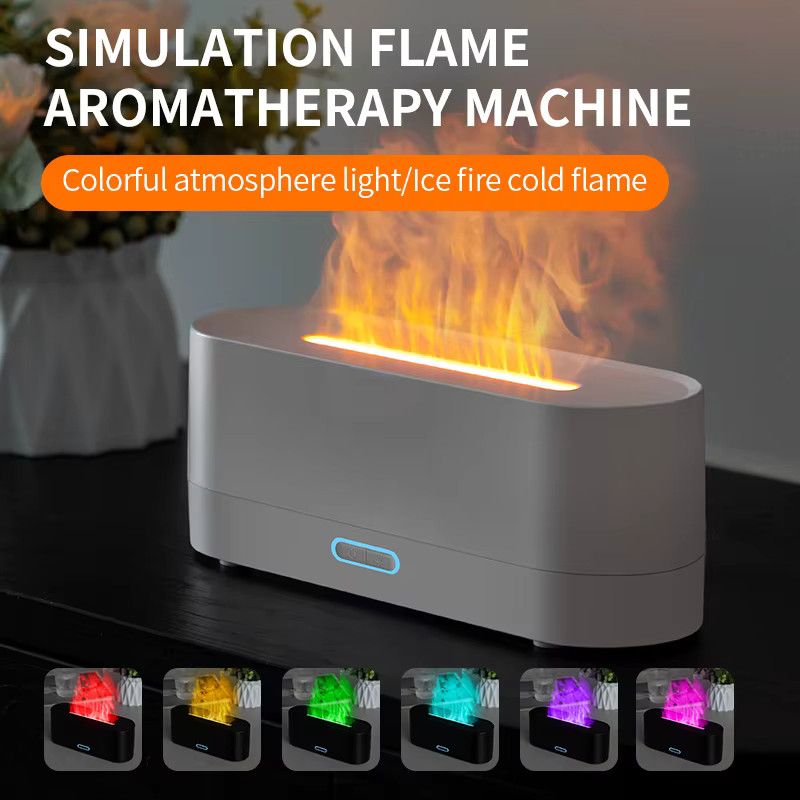 Flammendiffusor und Luftbefeuchter mit 7 Farben und Aromatherapie-Funktion für ätherische Öle, Schwarz, 160 ml - Bild 2