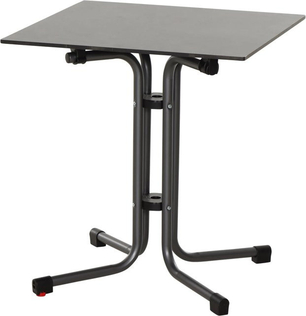 Siena Garden Klapptisch Sola quadratisch aus HPL in Anthrazit Grau B/T/H: 65 x 65 x 71 cm - Bild 1