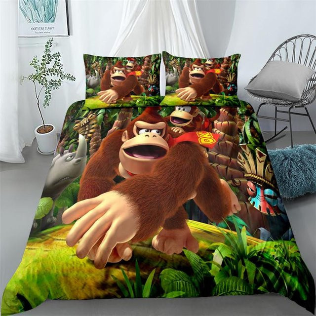 Donkey Kong Switch Bettwäsche Set aus Mikrofaser mit Motiv, Mehrfarbig, B/H: 200 x 230 cm - Bild 1
