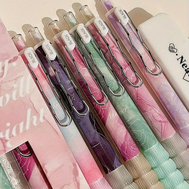 6 Stück Gelstifte mit schwarzer Tinte und 0,5 mm feiner Spitze für Journaling und Notizen - Bild 1