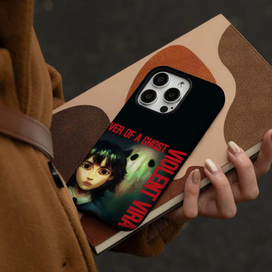 V-VIOLENT VIRA Handyhülle für iPhone 17 16 15 14 13 12 Pro Max Plus glänzende HD-Doppelschicht-Flüssigkeits-Hartschale in Schwarz und Weiß - Bild 2