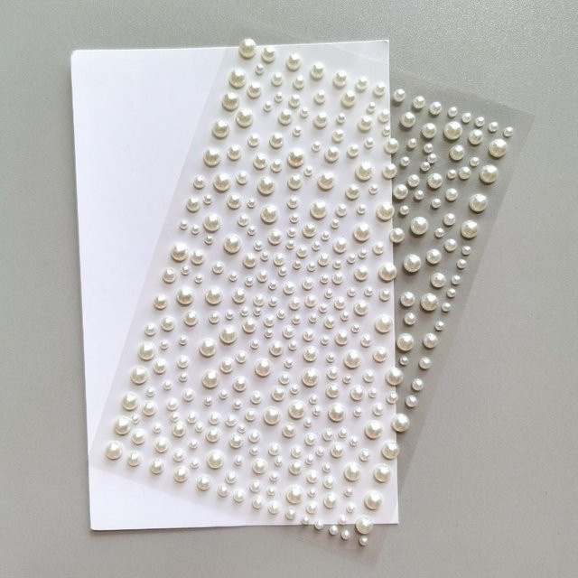 2 Stück weiße 3D-selbstklebende ABS-Kunststoff-Perlen für DIY-Projekte und Dekorationen - Bild 1