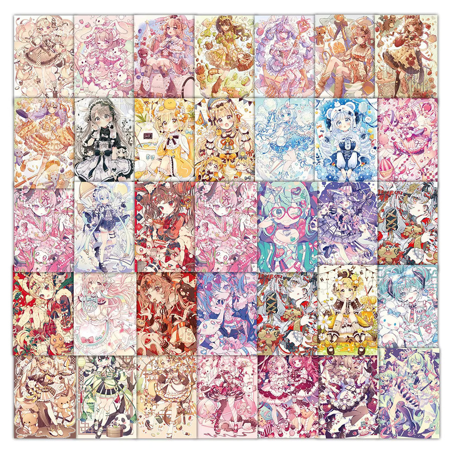 Charile Anime Sweet Girl Mini Poster Aufkleber, bunte Cartoon ACGN Lolita Ästhetik Sticker für Koffer, Telefon und Notebook - Bild 1