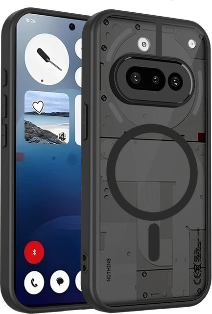 Armor Matt Klar Magnetische Stoßfeste Hülle für Nothing Phone 2a Plus in Schwarz mit MagSafe Unterstützung - Bild 1