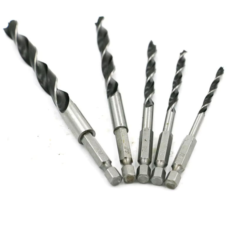 Popolle 5-teiliges Set Dreizack-Holzbearbeitungsbohrer mit 1/4 Sechskantgriff für Holz und Metall, Durchmesser: 4 mm, 5 mm, 6 mm, 8 mm, 10 mm - Bild 7