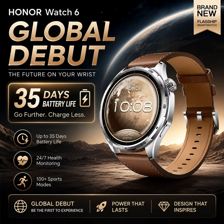 HONOR Watch 6 Smartwatch in Schwarz und Braun - Bild 1