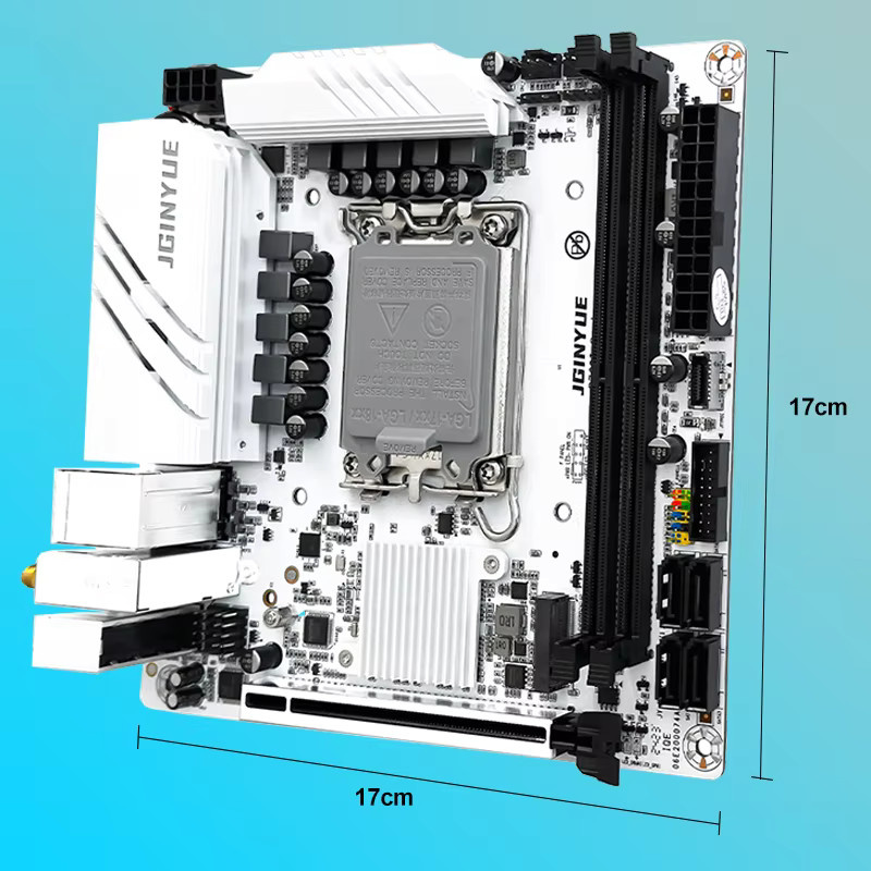 JGINYUE B760 Computer-Mainboard LGA1700 für 12./13./14. Generation Intel Core Prozessoren, DDR4/DDR5 Unterstützung, Weiß - Bild 2