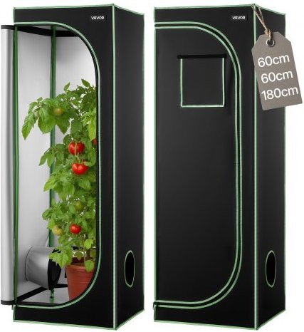 VEVOR Growzelt aus hochreflektierendem 600D Mylar mit Beobachtungsfenster und Bodenwanne, H x B x T: 180 x 60 x 60 cm - Bild 1