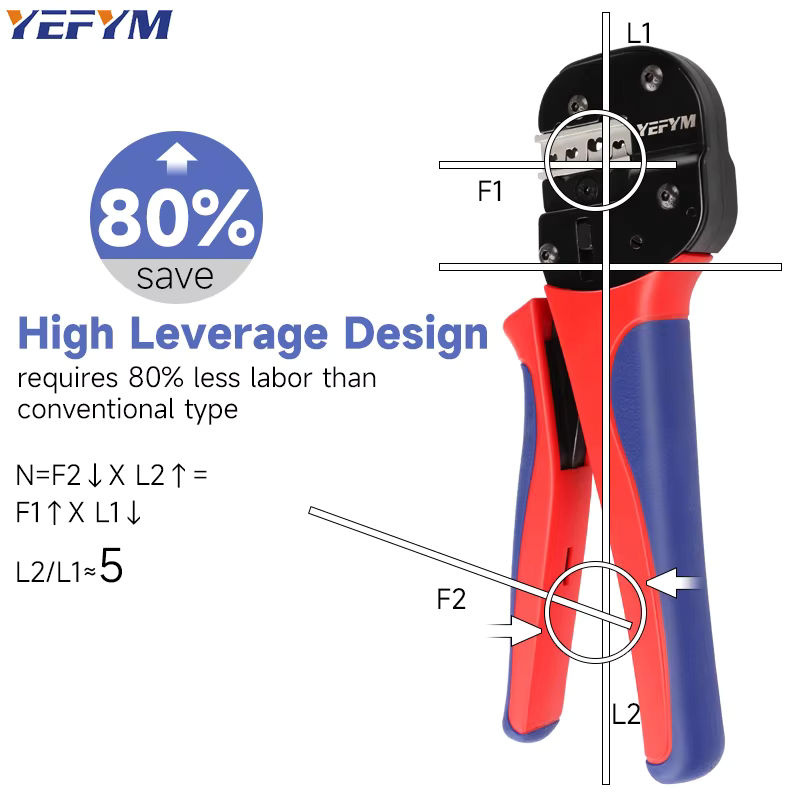 YEFYM Solar Crimpen Werkzeug YFP-2546BS Ratsche Zange für MC2,5/4/6/10mm2 (20-7AWG) PV Stecker Kabel Vertikale Crimper - Bild 5