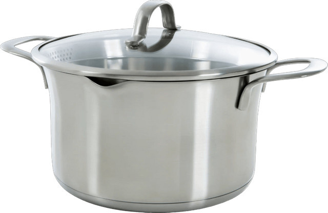 BK Wave Suppentopf aus Edelstahl mit Glasdeckel, Silber, 4 Liter - Bild 1