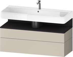 Duravit Waschtischunterschrank Qatego in Grau Matt mit 1 Tür und 1 Auszug, B/T/H: 119 x 47 x 59 cm - Bild 1