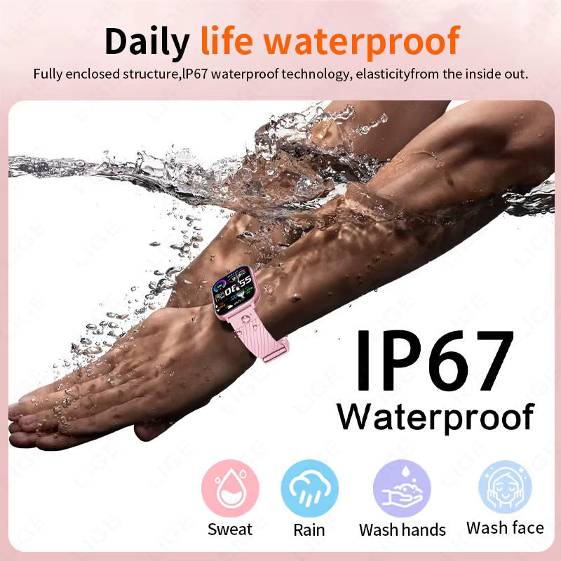 LIGE Smartwatch, 1,83'', Weiß, Damen, wasserdicht, Bluetooth - Bild 2