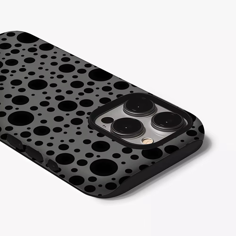 Casegame Matte Bumper MagSafe Schutzhülle für iPhone 17 16 15 14 13 Pro Max Plus Schwarz mit Punkt-Muster - Bild 2