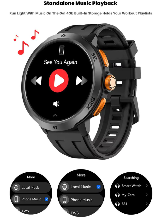 LEADOYS Smartwatch, Kunststoff, Silikon, Schwarz, Herren - Bild 6