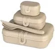 Koziol Lunchbox PASCAL READY mit Besteck und Trennfächern in Sand/Beige - Bild 1