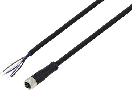 TRU COMPONENTS Anschlussleitung M8 x 1 Buchse gerade, 5 Polzahl, Schwarz, 5m - Bild 1