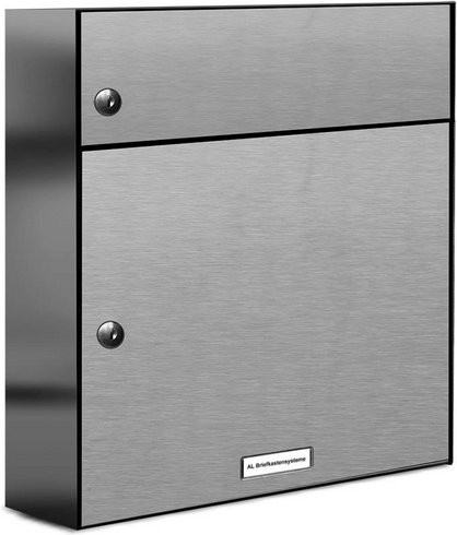 AL Briefkasten für 1 Partei aus Edelstahl in Silber, B/H/T: 38,5 x 46 x 11,6 cm - Bild 1
