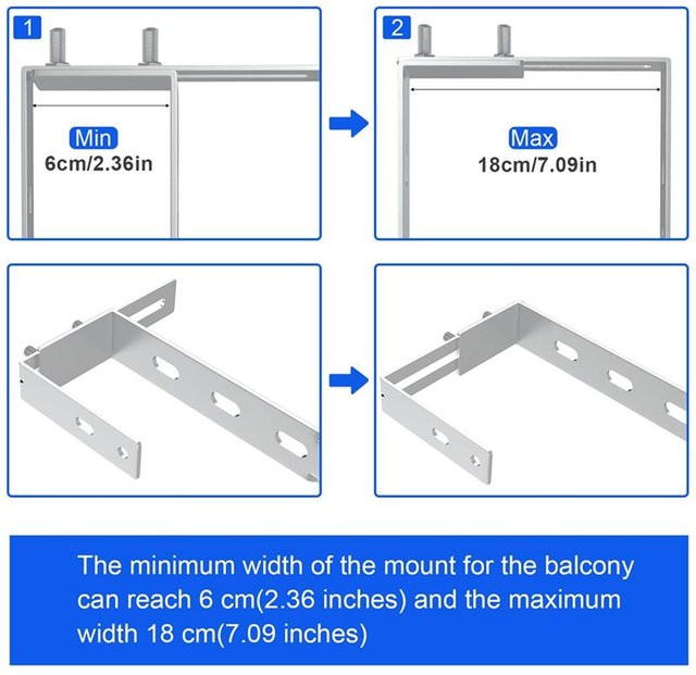 A98Z Solarpanel-Montagehaken verstellbare Halterung für Photovoltaikmodule in Schwarz und Silber - Bild 1