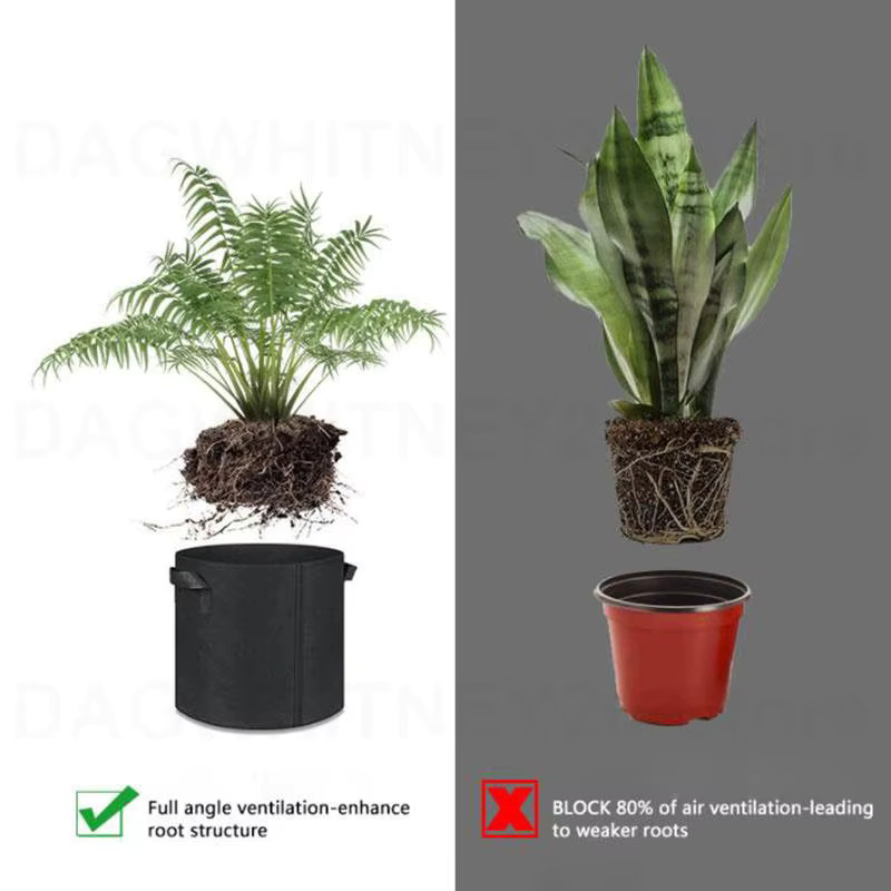 Schwarze Grow Bags Pflanzbeutel für den Gemüsegarten in verschiedenen Größen von 1 bis 10 Gallonen - Bild 4
