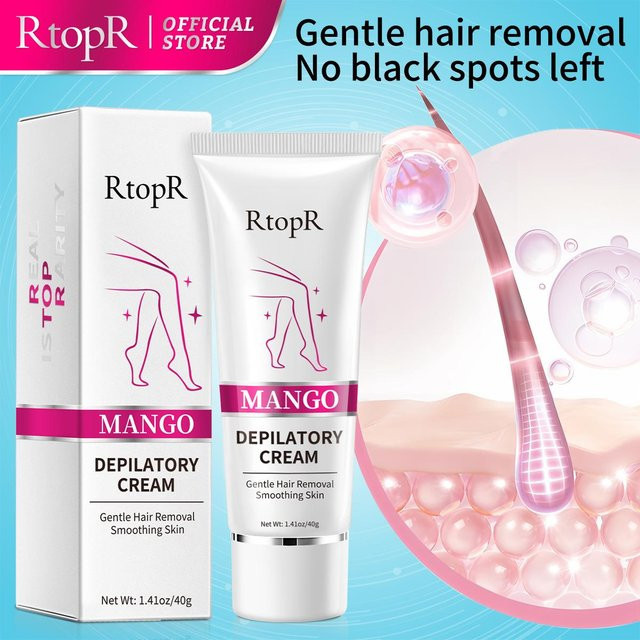 RtopR Mango-Enthaarungscreme, 40 ml, Unisex, mit Hyaluronsäure - Bild 1