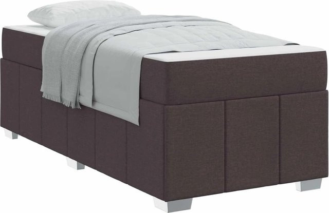 vidaXL Bettrahmen mit Matratze Dunkelbraun aus Stoff und Holzwerkstoff B/T/H: 100 x 200 x 66 cm - Bild 1