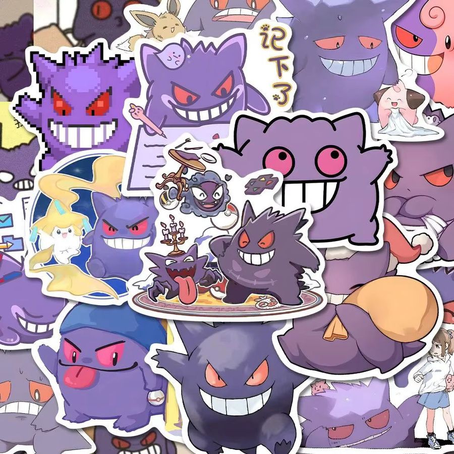 TAKARA TOMY Pokemon Gengar Anime Aufkleber wasserfest für Laptop und Gepäck - Bild 1