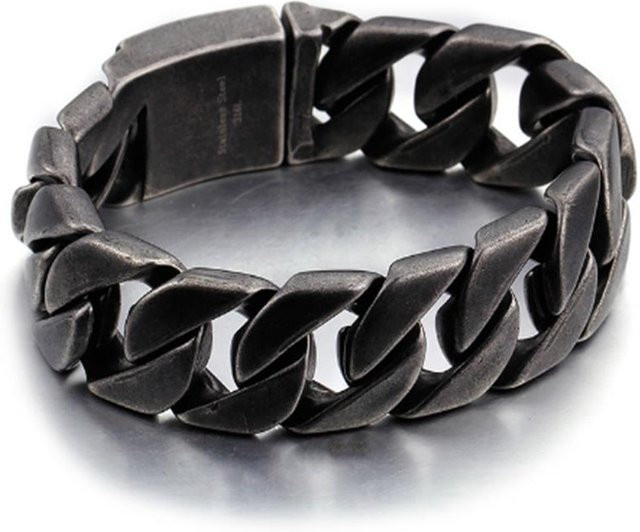 Armband Edelstahl, Schwarz/Gold Farbe, Herren, 22 cm - Bild 1