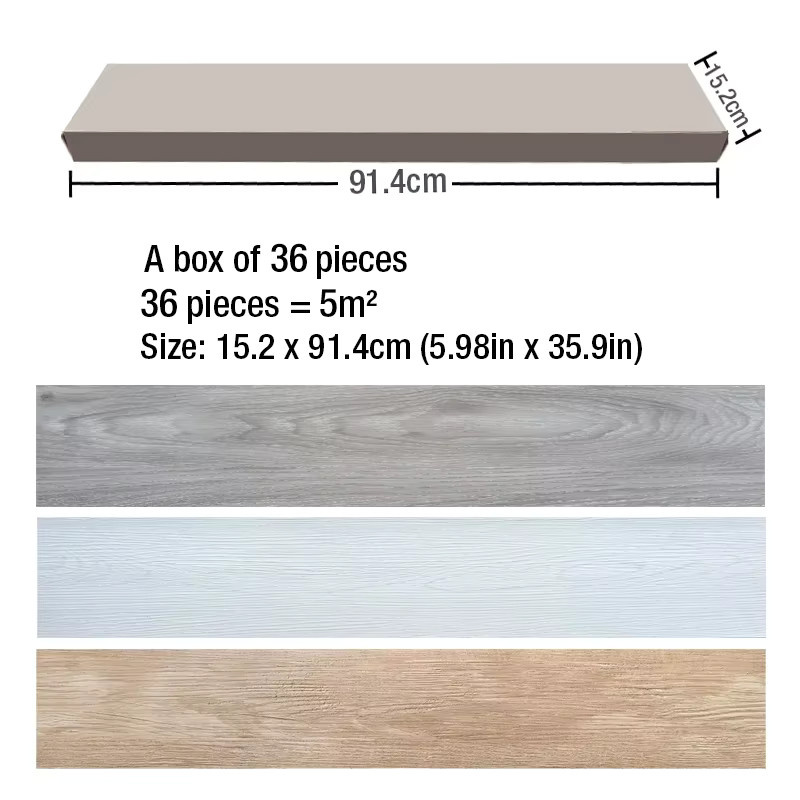XBLOOM 36 Stück selbstklebende Boden- und Wandaufkleber in Holzmaserung, modern, braun, wasserdicht aus PVC - Bild 3