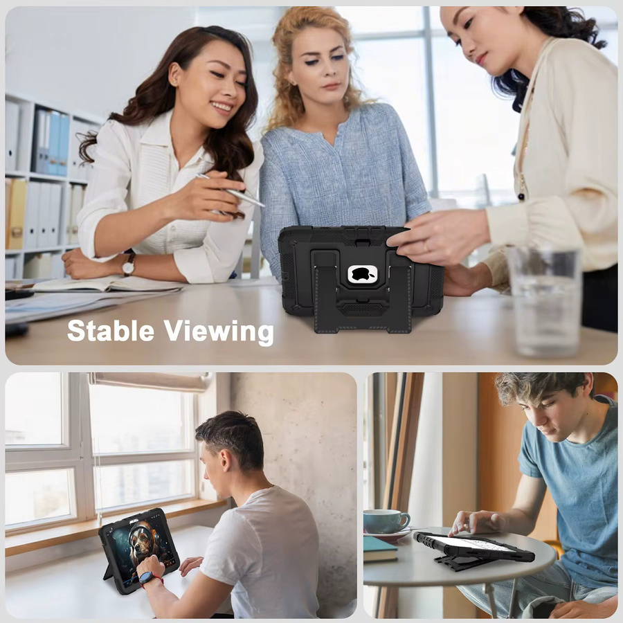 Cnaouey Tablet-Hülle für iPad 10., 11., 12. Generation, Air 5, Air 11, Air 13, Mini 7, 6 sowie iPad 10.2, 9., 8., 7. Generation mit Standfunktion in Schwarz - Bild 4