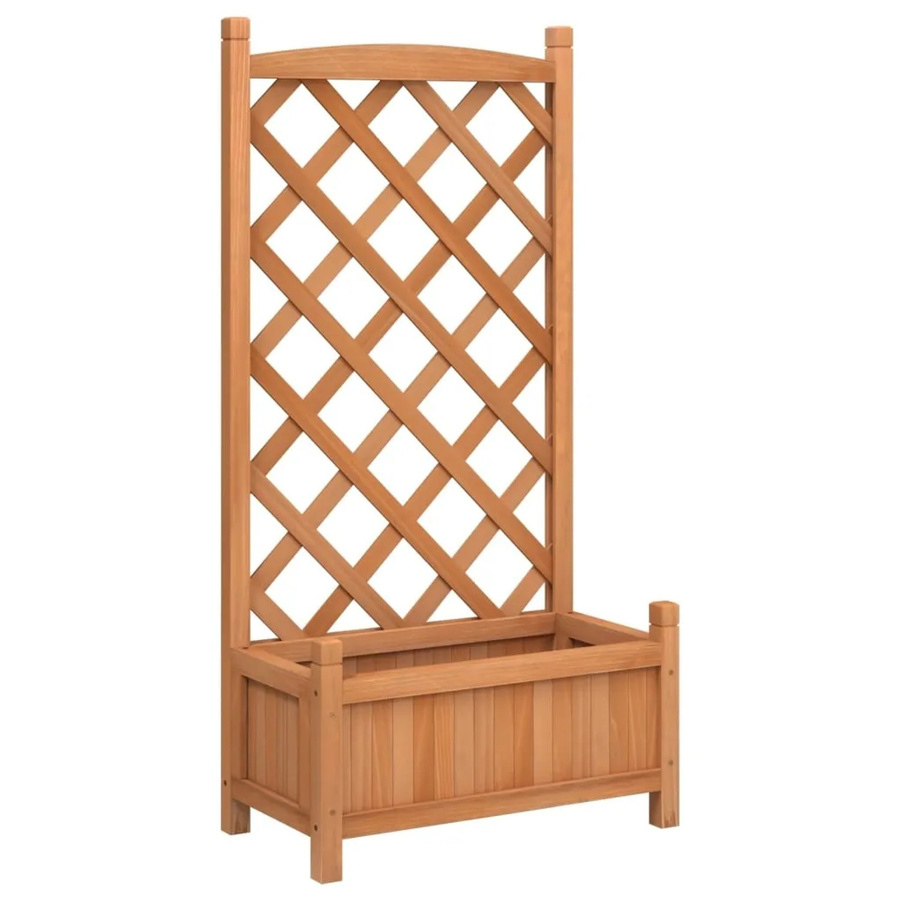 vidaXL Pflanzkübel mit Spalier aus Massivholz Tanne in Braun für den Außenbereich B/T/H: 55,0 x 29,5 x 110,0 cm - Bild 2