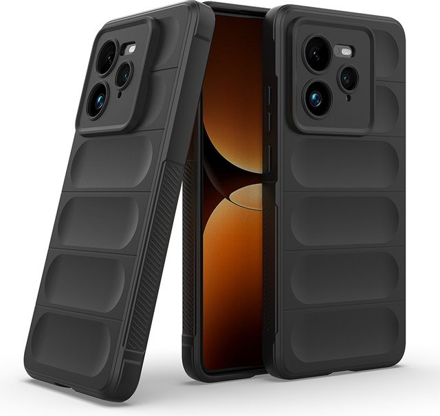 Stoßfeste Silikonhülle mit Airbag-Schutz für Xiaomi 15, 14 und 14T Pro in Schwarz oder Lila - Bild 1